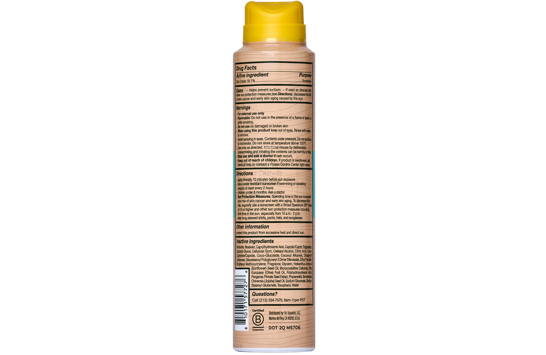 Dr. Squatch Spray | SPF 30 UVA/UVB Protection | Non-Greasy Mineral Sunscreen for Men - Bright Finish