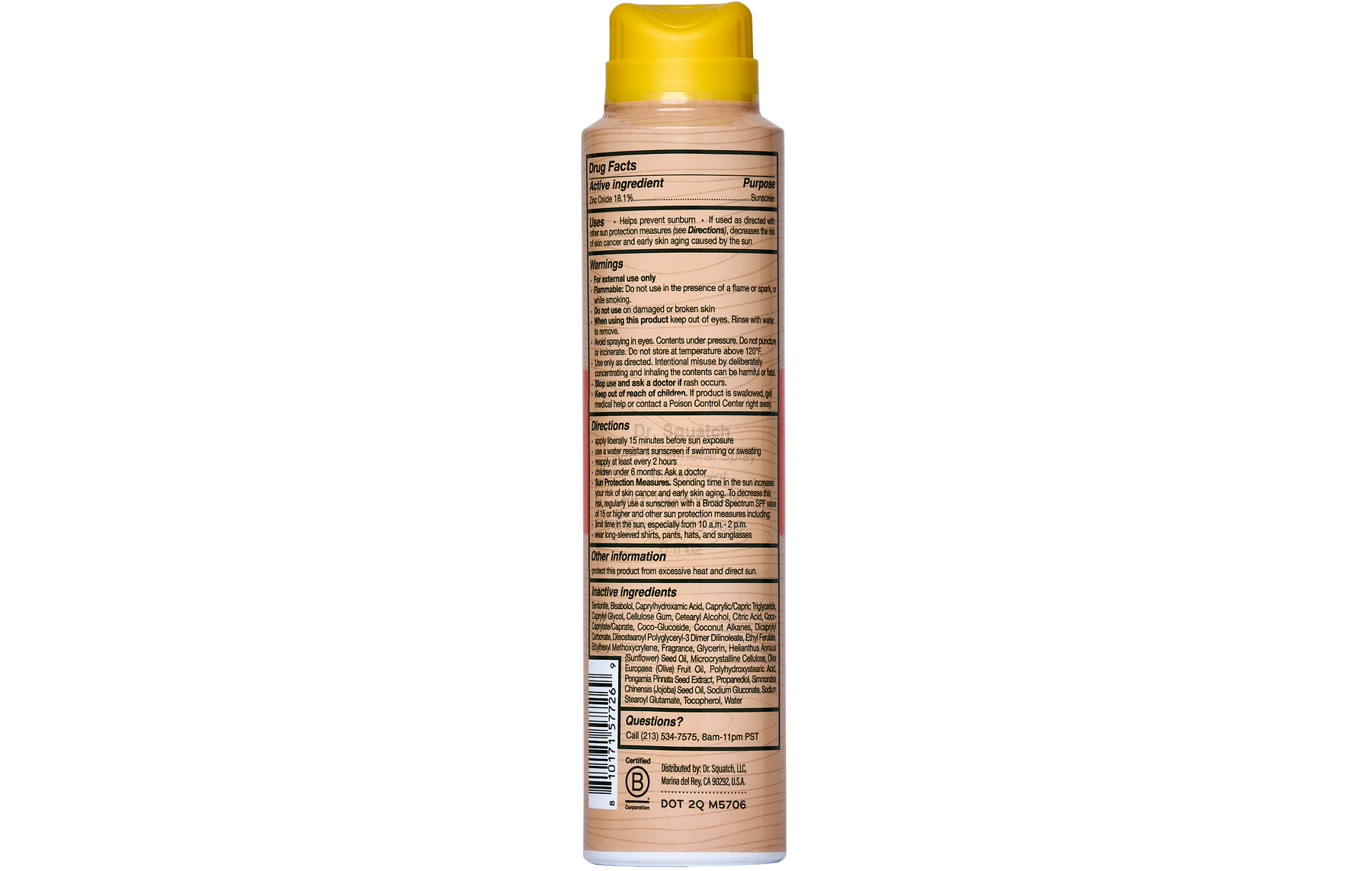 Dr. Squatch Spray | SPF 30 UVA/UVB Protection | Non-Greasy Mineral Sunscreen for Men - Bright Finish