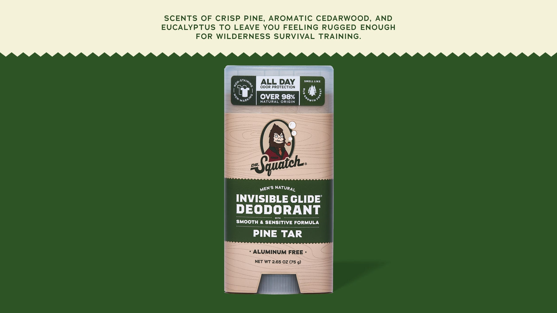 Pine Tar Invisible Glide Deodorant - Home Glow