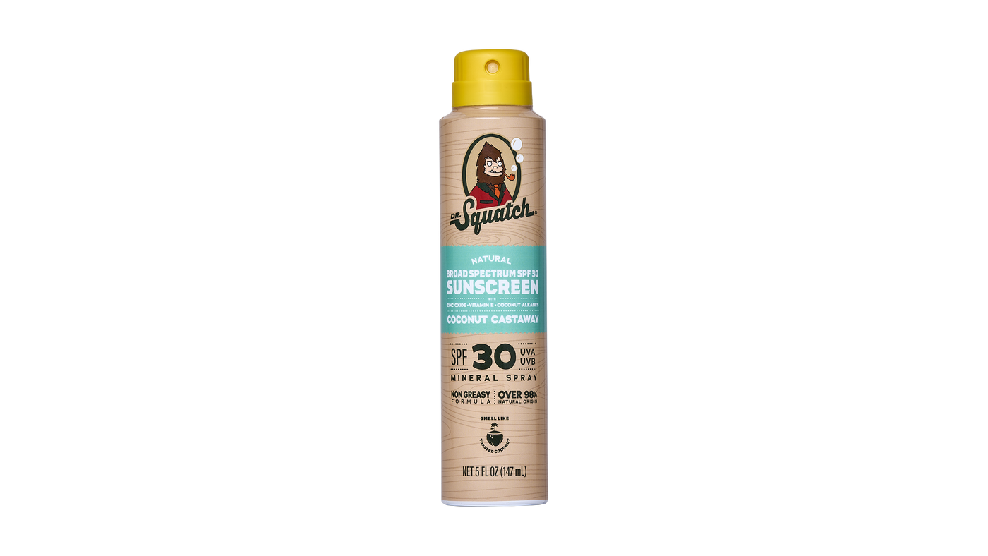 Dr. Squatch Spray | SPF 30 UVA/UVB Protection | Non-Greasy Mineral Sunscreen for Men - Bright Finish