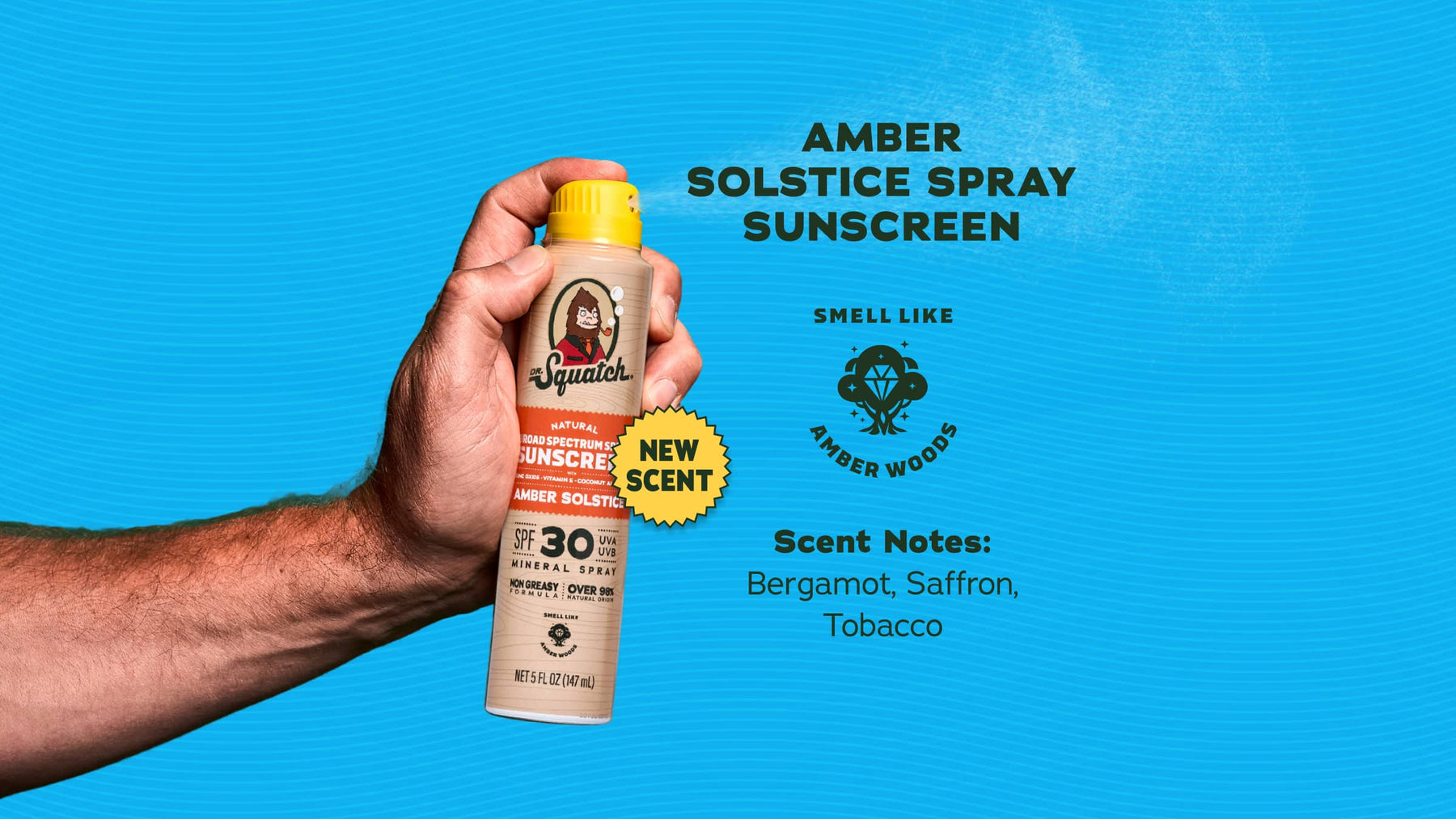Dr. Squatch Spray | SPF 30 UVA/UVB Protection | Non-Greasy Mineral Sunscreen for Men - Bright Finish