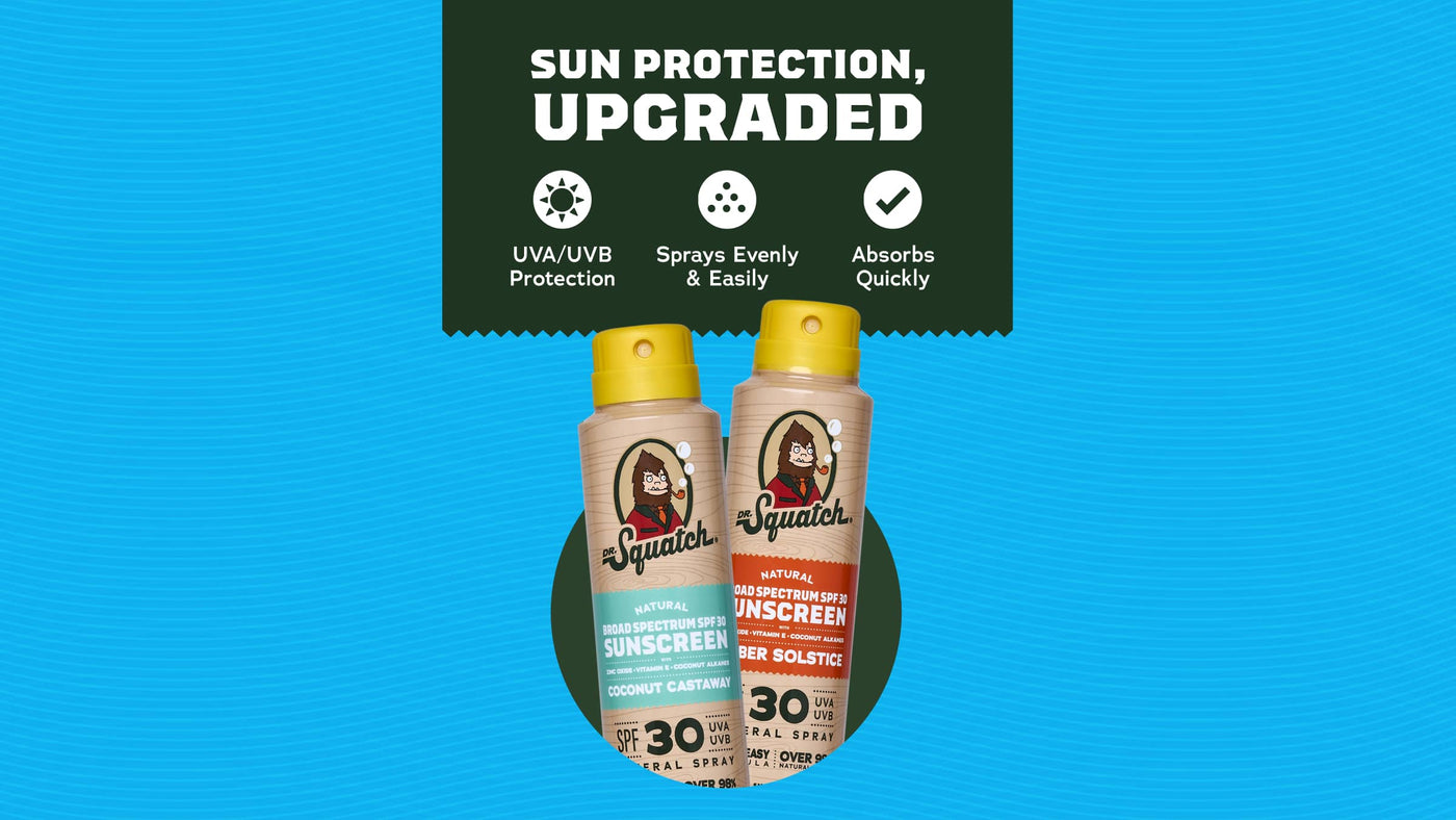 Dr. Squatch Spray 2-Pack | SPF 30 UVA/UVB Protection | Non-Greasy Mineral Sunscreen for Men - Weekend Pair
