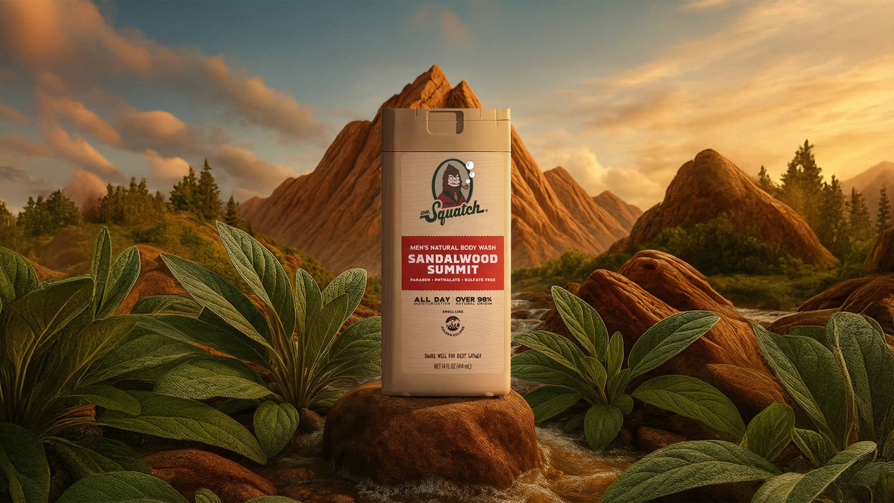 14 oz Sandalwood Summit Body Wash - Fresh Notes