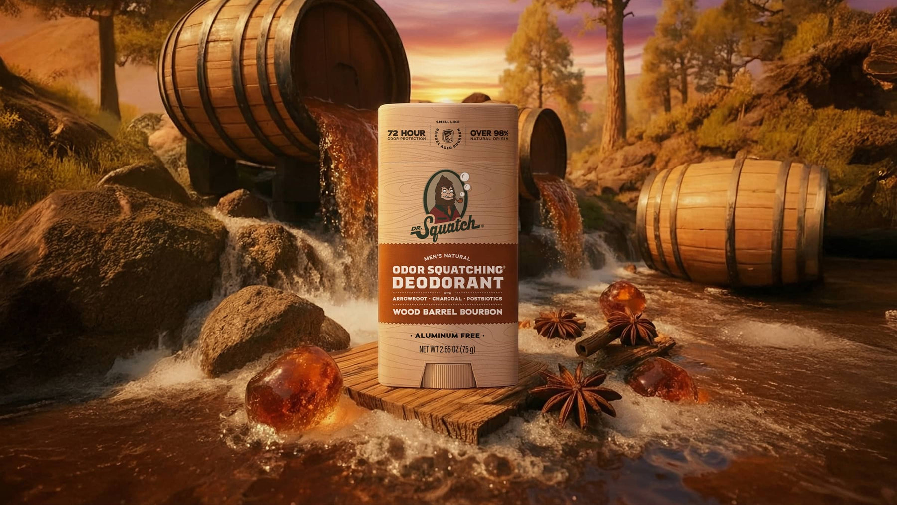 Wood Barrel Bourbon Deodorant - Clean Finish