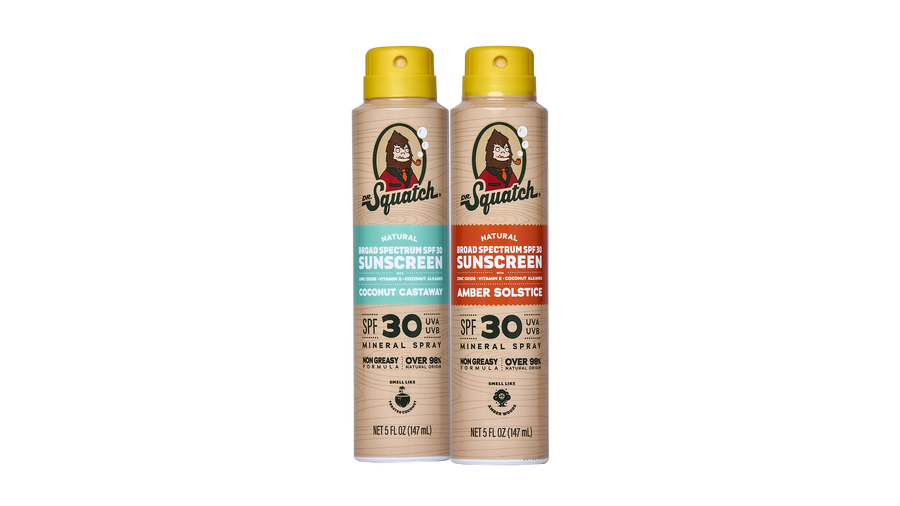 Dr. Squatch Spray 2-Pack | SPF 30 UVA/UVB Protection | Non-Greasy Mineral Sunscreen for Men - Weekend Pair